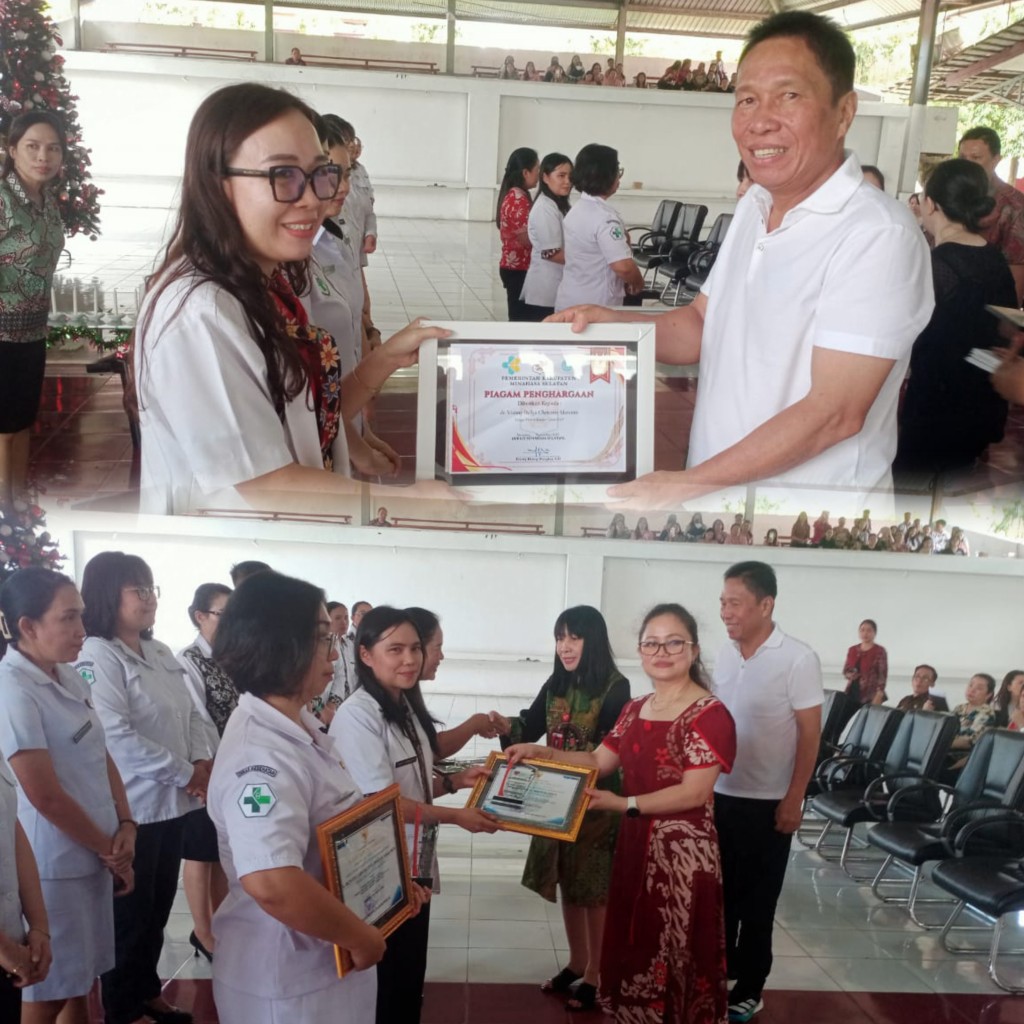 Bupati FDW Serahkan Berbagai Penghargaan, Puskesmas Terbaik dan Lomba  Dance Pada Perayaan Natal Dinkes