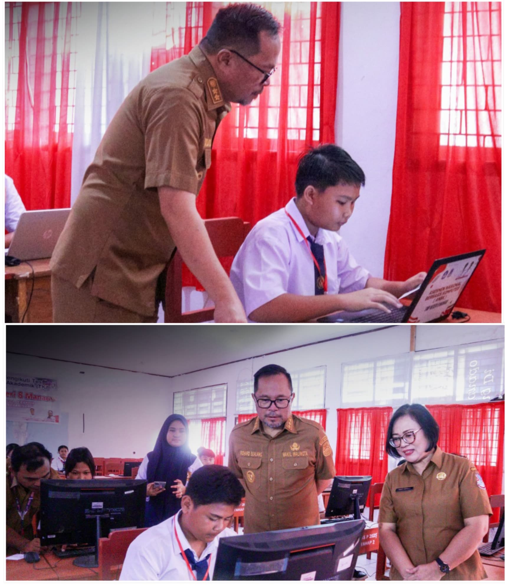 Wawali Richard Sualang Tinjau Pelaksanaan TKA SMP dan Pantau MBG