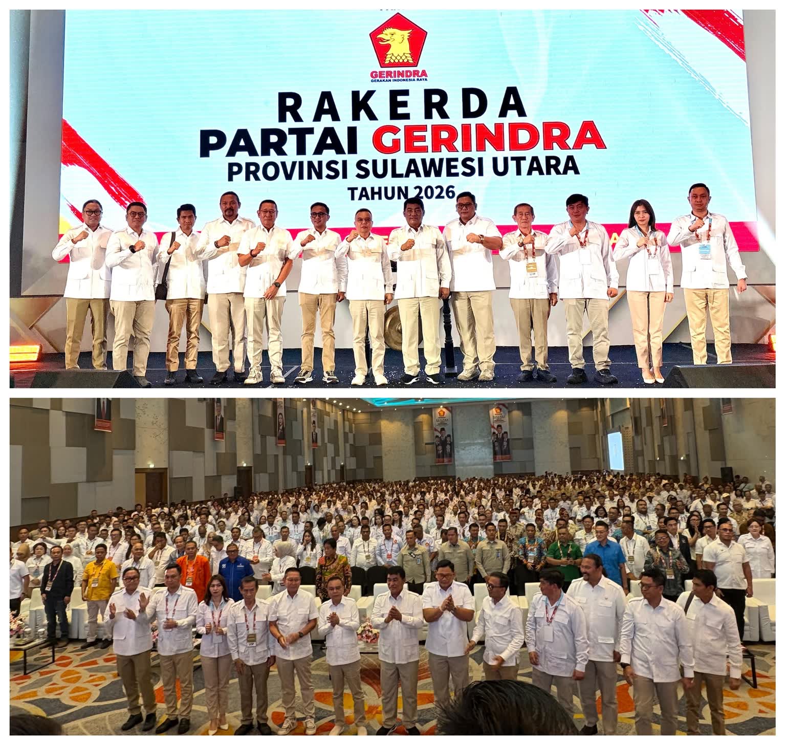 Sufmi Dasco Bawa Pesan Prabowo di Rakerda Gerindra Sulutt dan Yulius Selvanus Minta Solid Sampai 2029