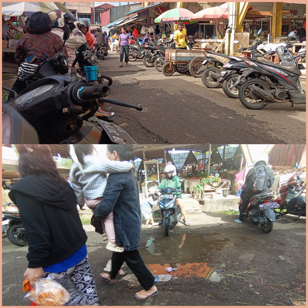 Warga dan Pengendara Keluhkan Jalan Rusak di Dalam Pasar Beriman Tomohon