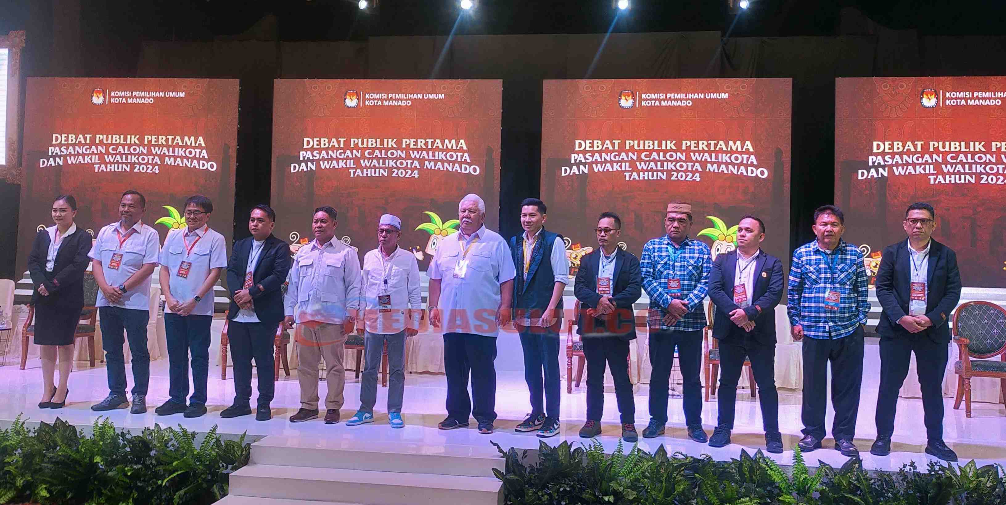 Debat Pertama Pilwako Besutan KPU Manado Berjalan Alot dan Aman
