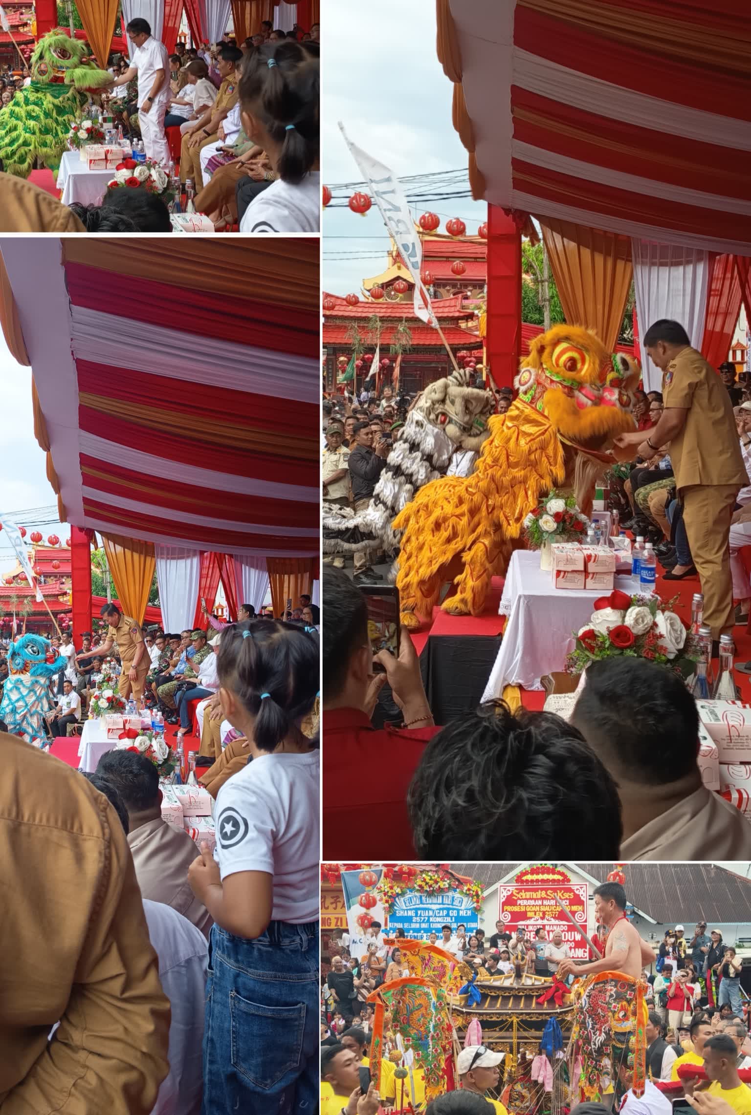 Gubernur Yulius Larut di Perayaan Cap Go Meh di Manado, Turut Beri Ang Pao