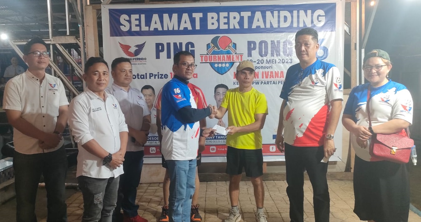 Disponsori Ketua DPW Perindo Sulut Jacklyn Koloay, Turnamen Meja Pingpong di Motoling Sukses Digelar