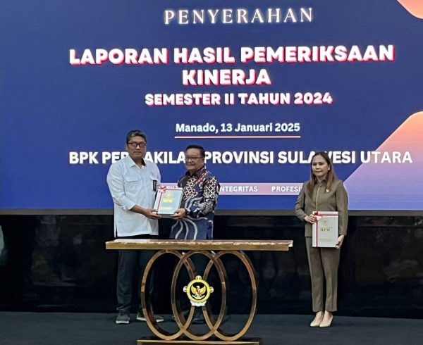 Penyerahan LHP Semester II, Pemkot Bitung Teratas Tindak Lanjut Persemester 81,27%