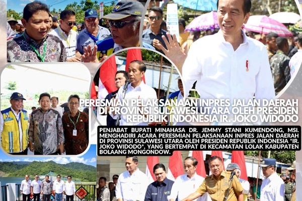 Bupati Kumendong Hadiri Peresmian Jalan Provinsi oleh Presiden Jokowi