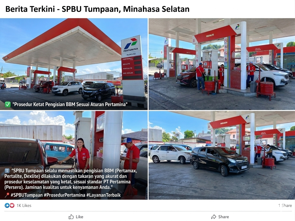 Pengisian BBM di SPBU Tumpaan Berjalan Tertib, Pengguna Ikuti Sistem Barcode Sesuai Ketentuan