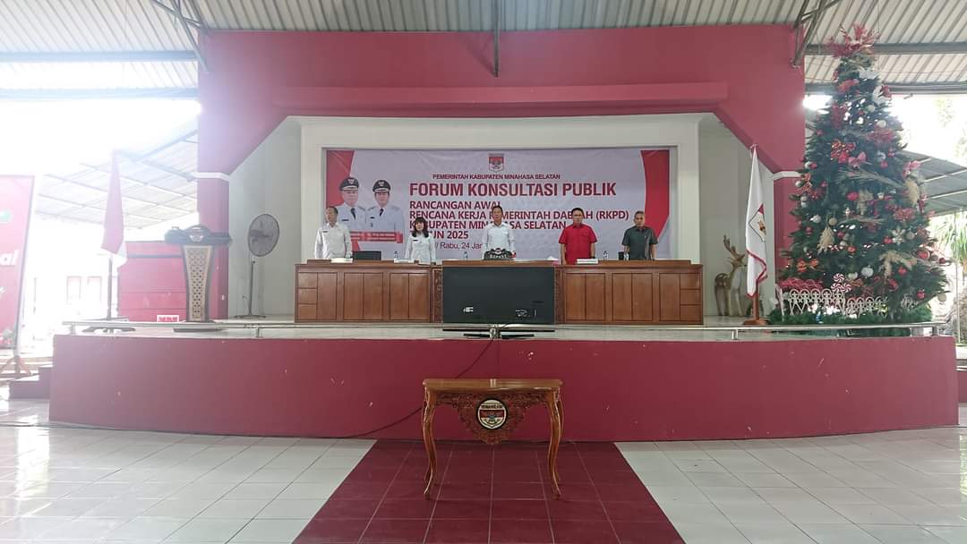 Bupati FDW Hadiri Forum Konsultasi Publik Ranwal RKPD Kabupaten Minsel Tahun 2025