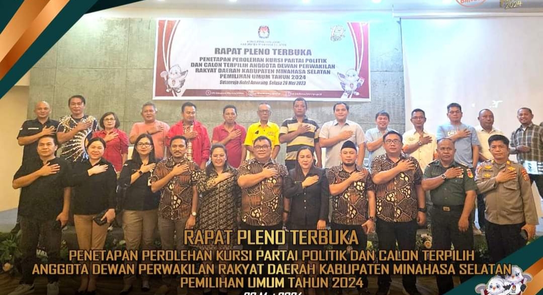 Resmi Ditetapkan KPU Minsel, Ini 30 Anggota DPRD Terpilih Periode 2024 - 2029