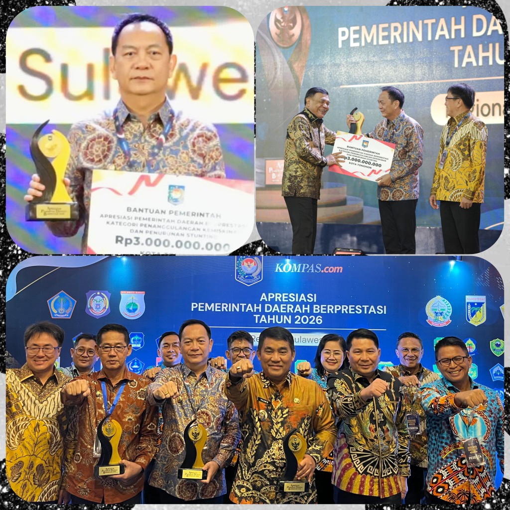 Walikota Tomohon Terima Penghargaan Prestasi Tinggi dan Insentif Rp3 Miliar dari Pemerintah Pusat