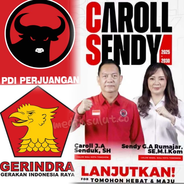 Dua Mesin Partai Digerakkan, 29 Agustus Pasangan Caroll-Sendy Daftar di KPU Tomohon