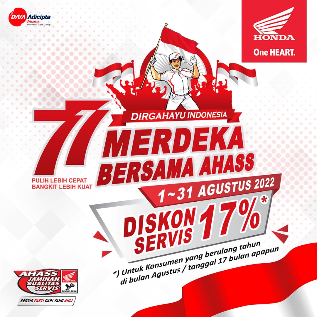 Servis Motor Honda di AHASS Dapat Diskon 17 Persen