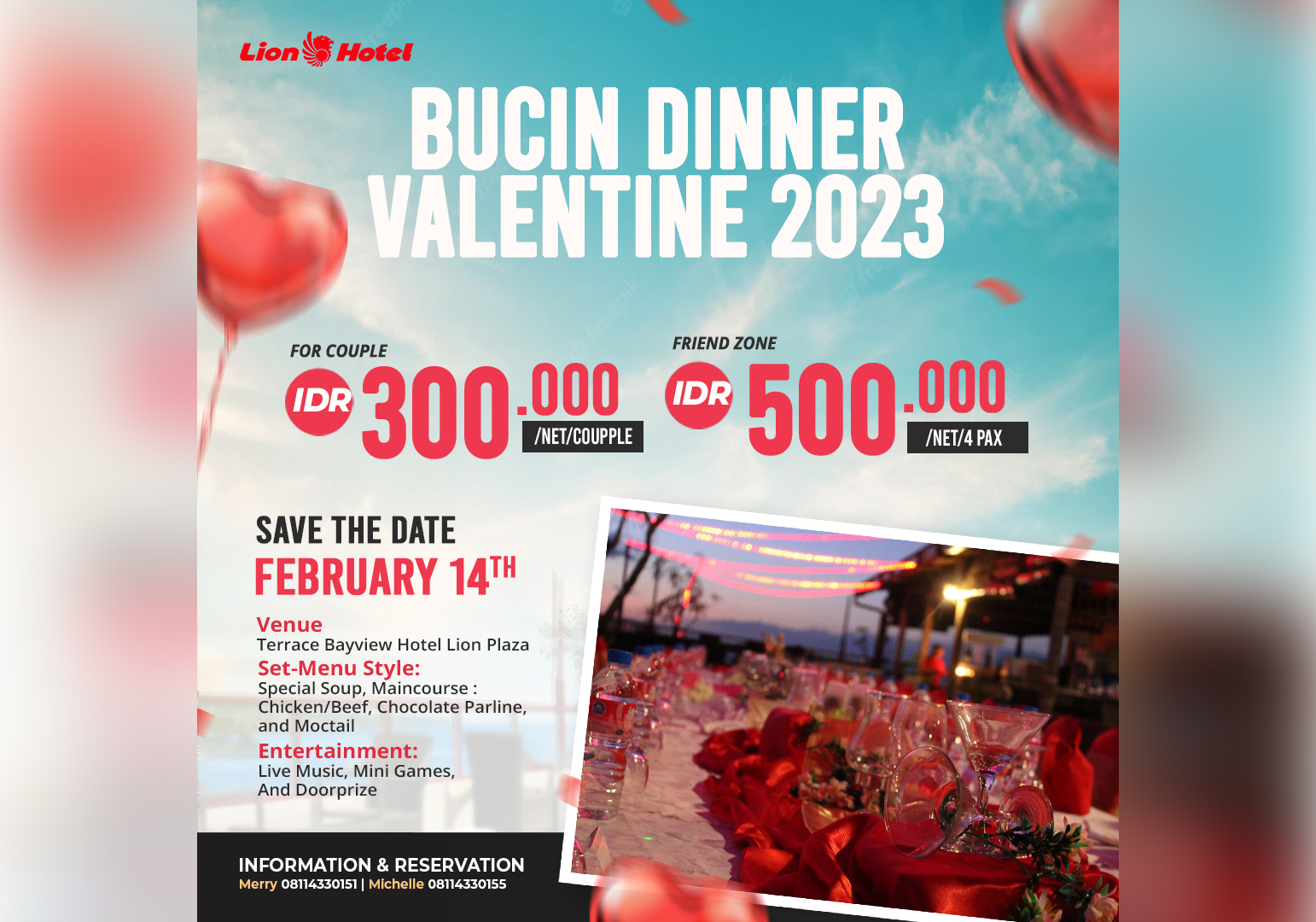 Bucin Dinner Valentine di Lion Hotel & Plaza Manado