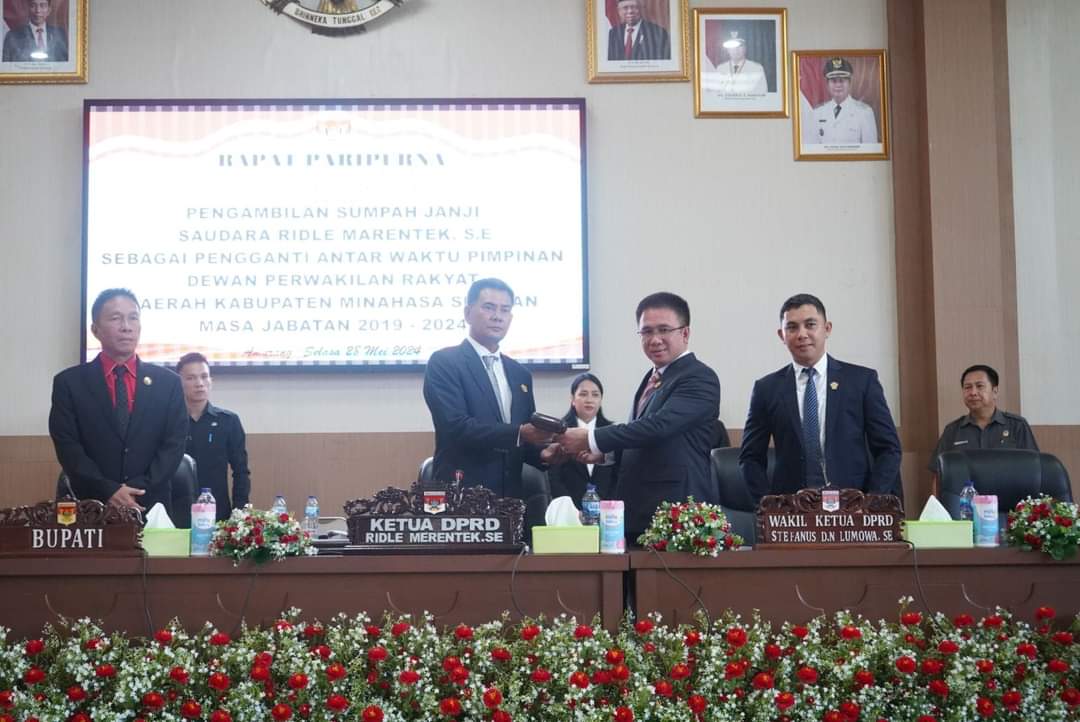 DPRD Minsel Gelar Rapat Paripurna Pengucapan Sumpah Janji Ketua DPRD PAW Sisa Masa Jabatan 2019-2024