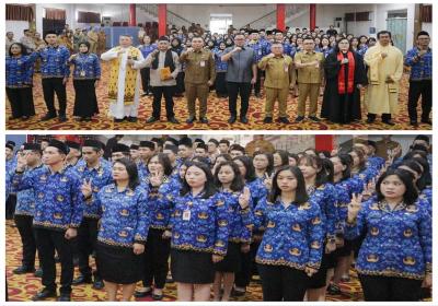 4 dari Sekretariat DPRD, Wawali Richard Sualang Teguhkan 92 ASN Pemkot Manado