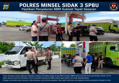 Polres Minsel Sidak SPBU Penyalur BBM Subsidi, Cek Barcode hingga Data Kendaraan