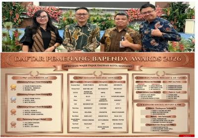 Walikota Andrei Beri Anugerah ke Wajib Pajak di Bapenda Manado Award, Pub Malam